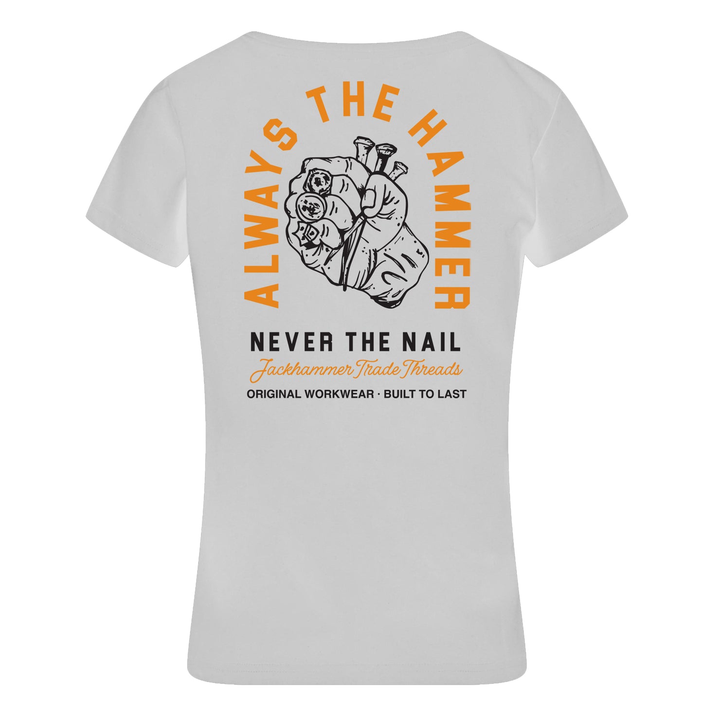 White t-shirt with graphic design and text on a white background