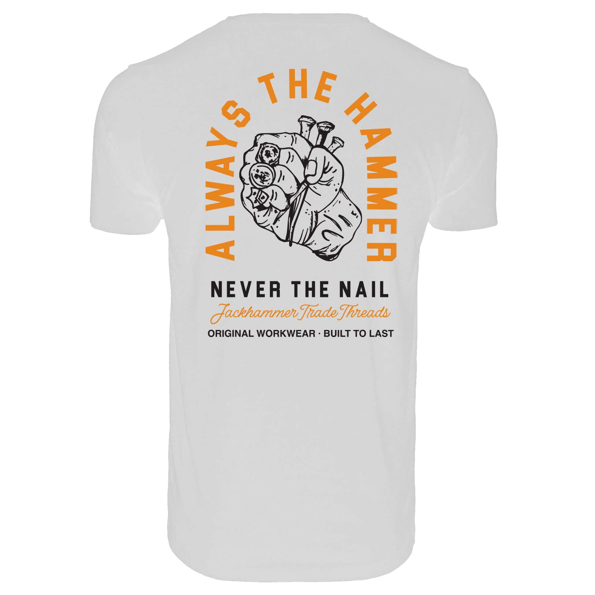 White t-shirt with graphic design and text on a white background