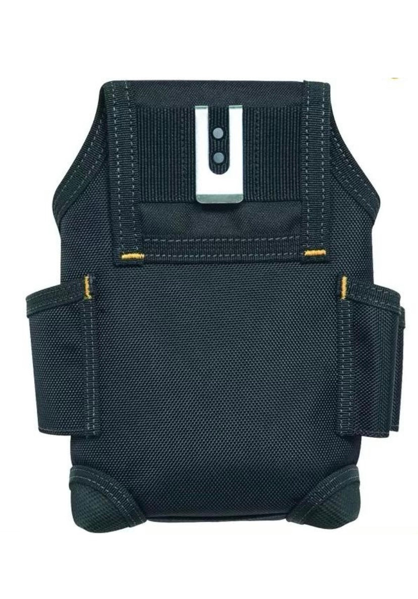  back of jackhammer skull tradesman worker pouch on white background